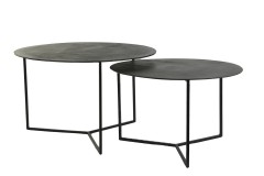 CAFE TABLE ANTIK LEAD METAL BLACK - CAFE, SIDE TABLES